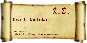 Krall Darinka névjegykártya